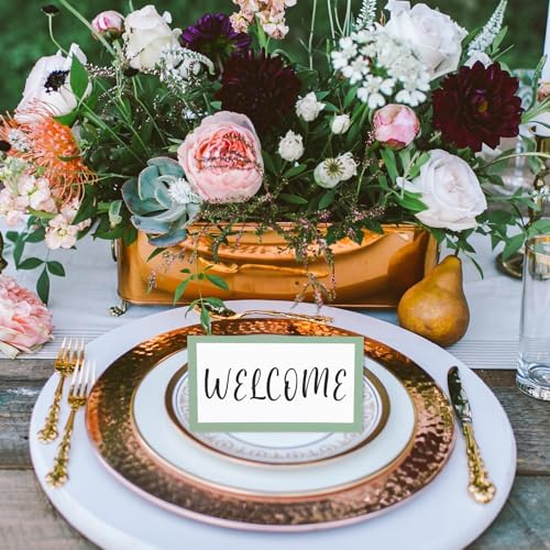 Whaline 100Pcs Sage Green Place Cards Wedding Seating Cards Tented Cards Party Supplies