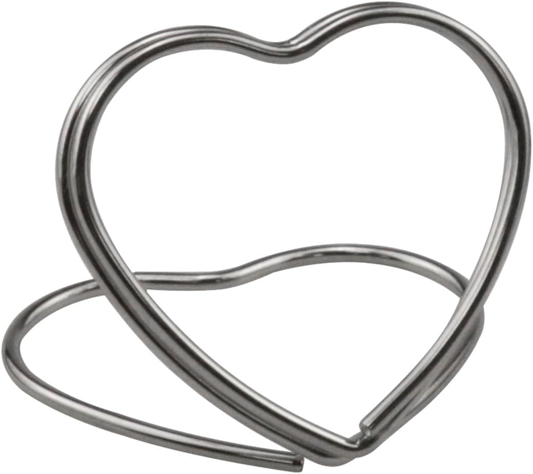 Haidong Heart Shape Place Card Holder 12PCS Silver Wedding Table Numbers