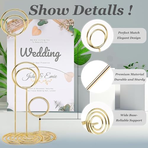 20Pcs Table Number Holders Gold 335Inch Wedding Party Use