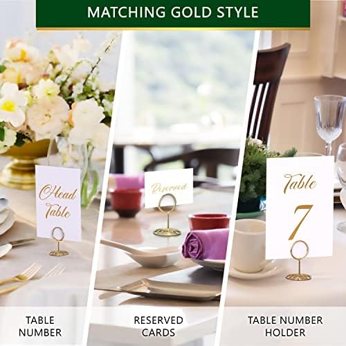 10 Pack Gold Table Number Holders for Events