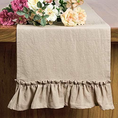 Letjolt Shabby Chic Ruffled Table Runner 72 Inch