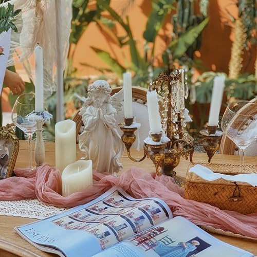 Joanlody Dusty Rose Cheesecloth Table Runner 10ft