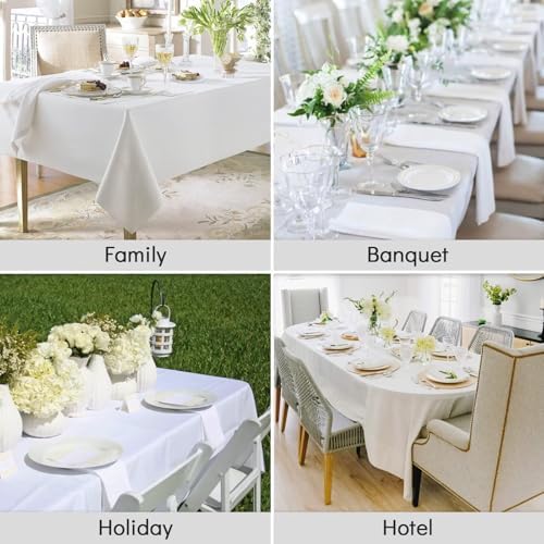 Comfonew White Rectangle Tablecloth 60x84 Inch