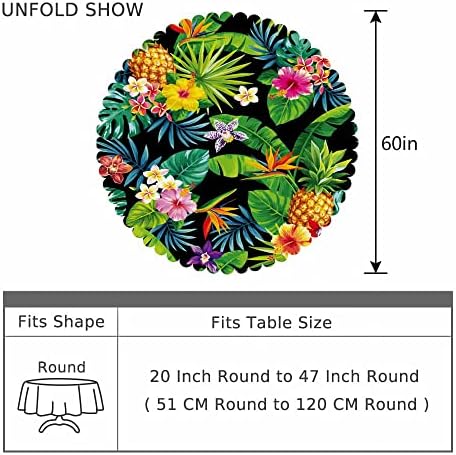 AOYEGO 60 Inch Round Tablecloth Tropical Design