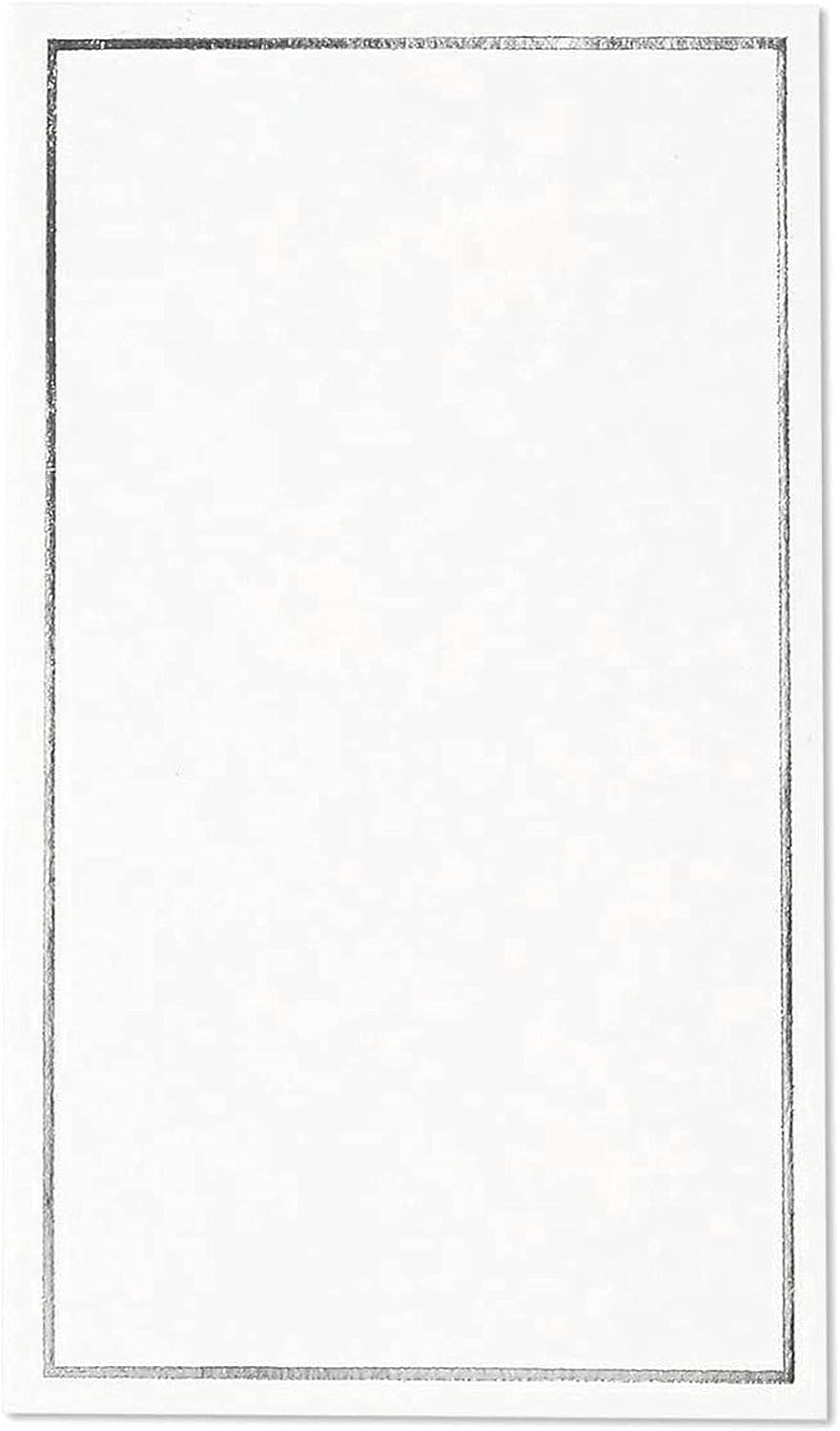 100 Pack Silver Foil Border Place Cards for Events