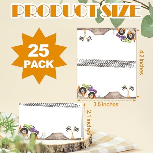 Monster Truck Place Cards For Party Table Settings