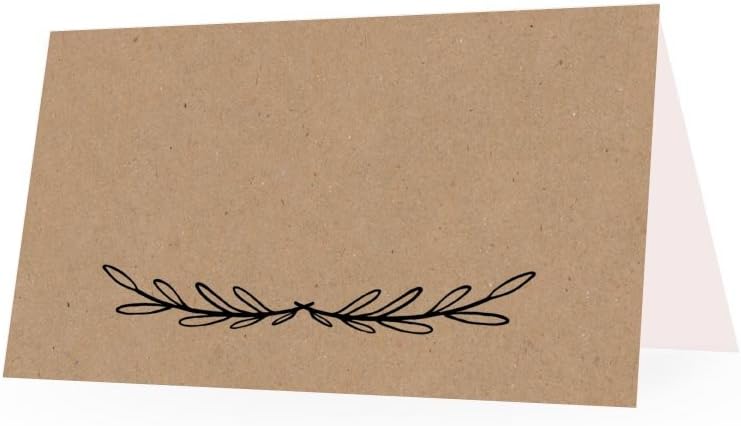 25 Rustic Kraft Tent Table Place Cards for Weddings and Events