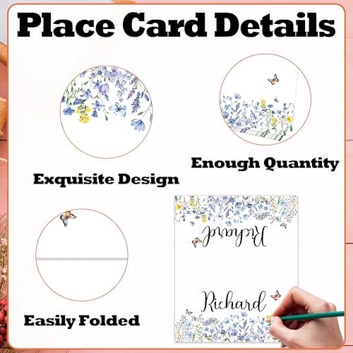 Wildflowers Place Cards For Girls 25 Pack