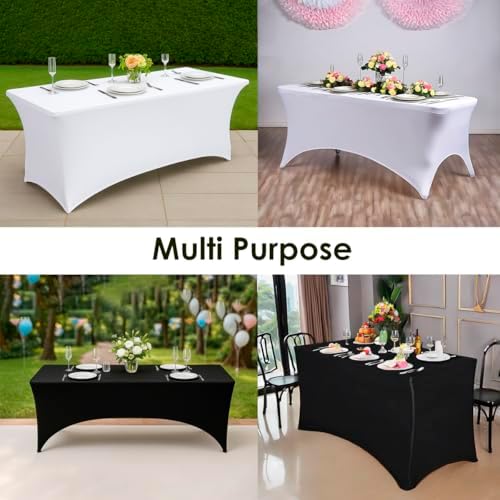 Craft And Party 2 Pack 6ft Black Spandex Tablecloths