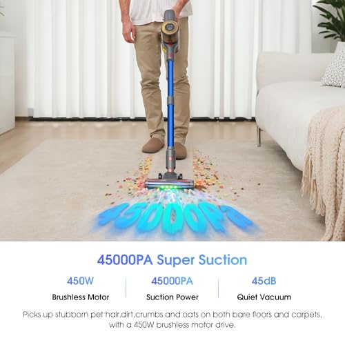 UNINELL HOME Cordless Vacuum Cleaner with 45000Pa Suction