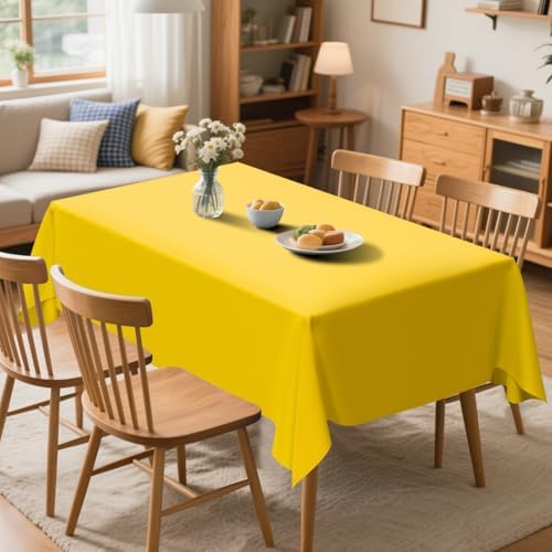 100 Ft X 54 Inch Plastic Table Cloth Roll Yellow