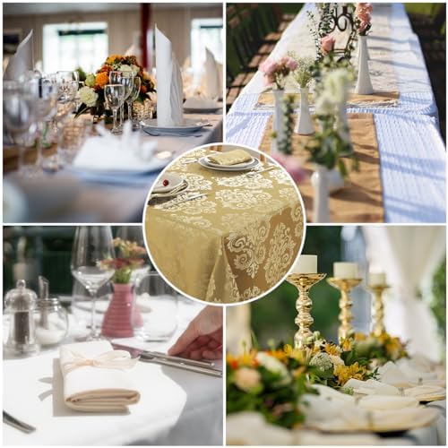 SASTYBALE Damask Gold Tablecloth 60x84 Inch