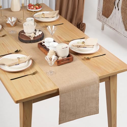 Rajrang Jute Burlap Table Runner 360x12 Inch Natural