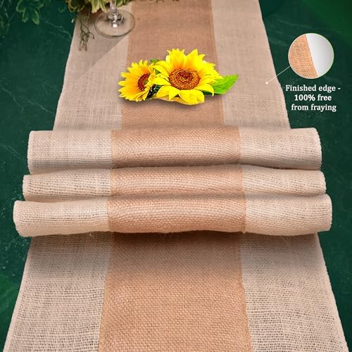 Fibeusion Burlap Table Runner Pack of 1 14x72