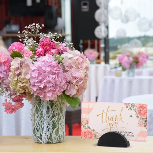 24 Pcs Black Wooden Table Name Holders