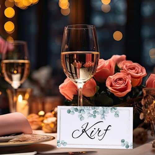 Zyghjort 50 Pcs Folding Place Cards for Weddings and Parties