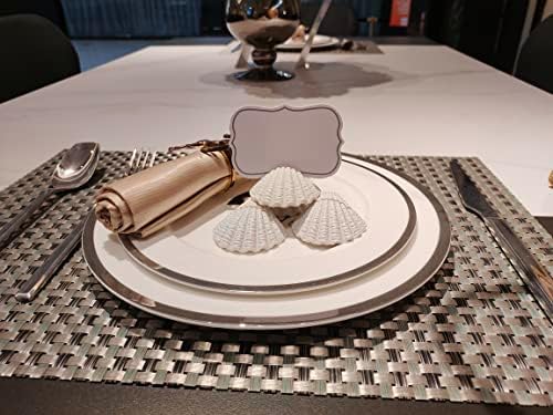 10 Pcs White Shell Table Card Holder for Events