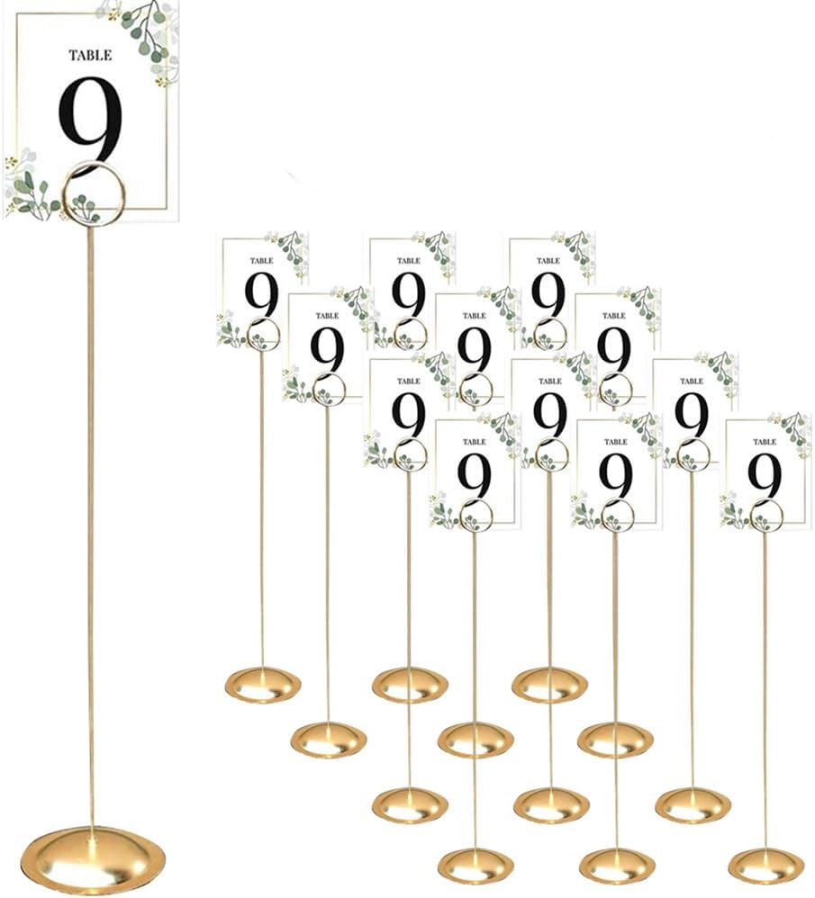 HOHIYA 12 Pc Gold Table Number Holders for Weddings