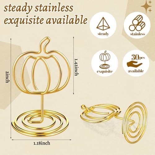 Rtteri 30 Pcs Fall Pumpkin Photo Holders for Centerpieces