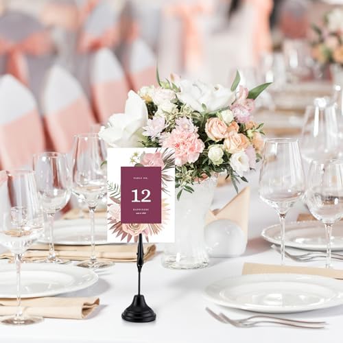12 Pcs Table Number Holders with Alligator Clip Black