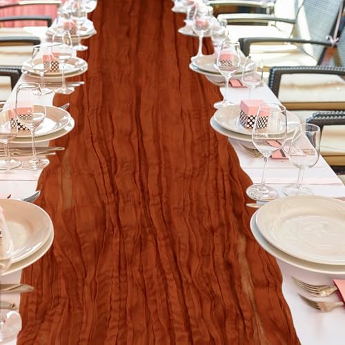 2 Pack Cheesecloth Table Runners 10ft Boho Wedding Decor