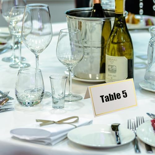 25 Pack Gold Foil Border Place Cards for Weddings and Events