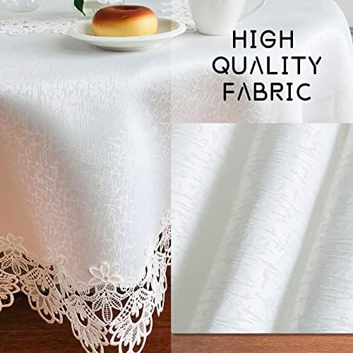 Elegant Lace Tablecloth for Rectangular Tables - White 72x144