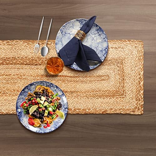 Goroly Home Reversible Jute Braided Table Runner 13x72 Inch Natural