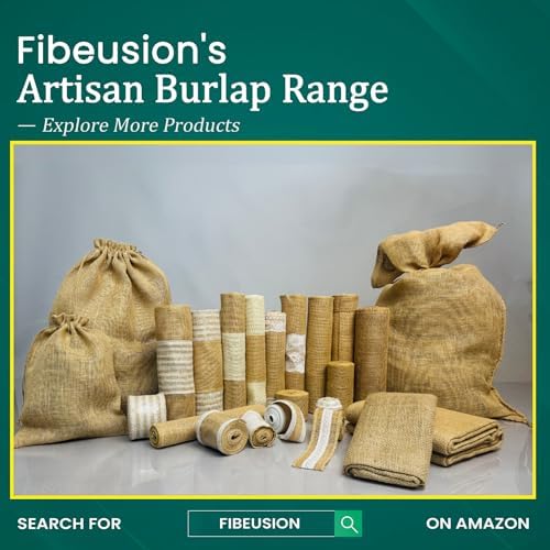 FIBEUSION Burlap Table Runners Pack of 3 12x108