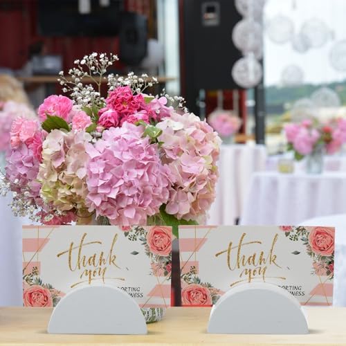 24 Pcs White Stable Wooden Table Number Holders