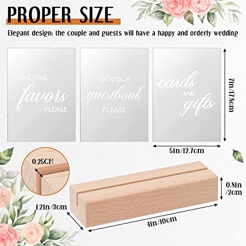 Yinkin 3 Pcs Acrylic Wedding Signs with Stand