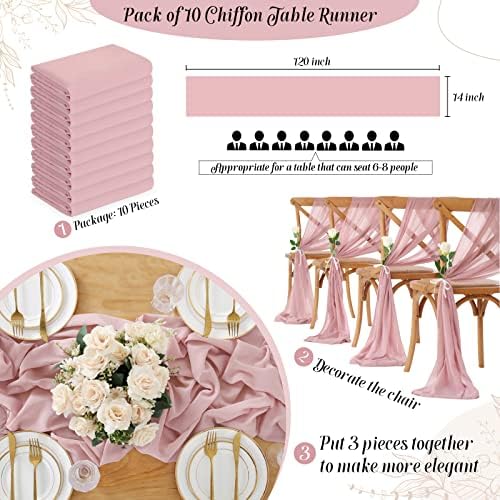 SoarDream Table Runner 10 Pack Dusty Rose Rustic