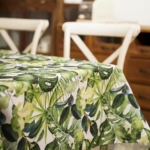 WalRiddle Tropical Palm Leaf Vinyl Tablecloth 52x70