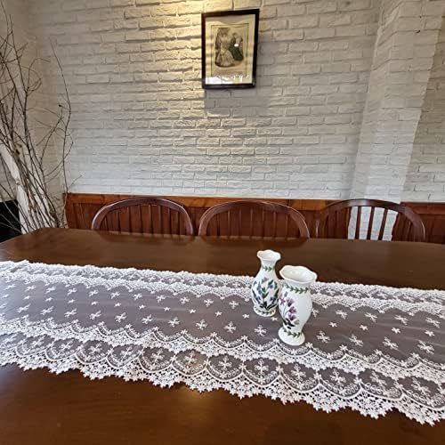 Lacely Inicia Table Lace Runner 12x86 Inch White Decor