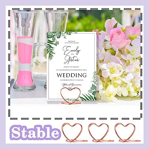 Cunglin Gold Heart Shape Place Card Holders 32 Pcs