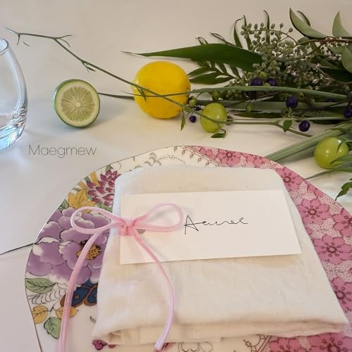 50 Pcs Place Cards with Velvet Ribbons for Weddings and Parties
