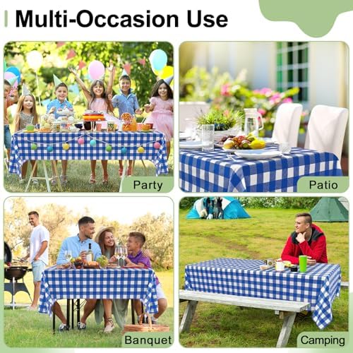 Misaya 8 Pack Buffalo Checkered Tablecloths 54x108 Inch Waterproof
