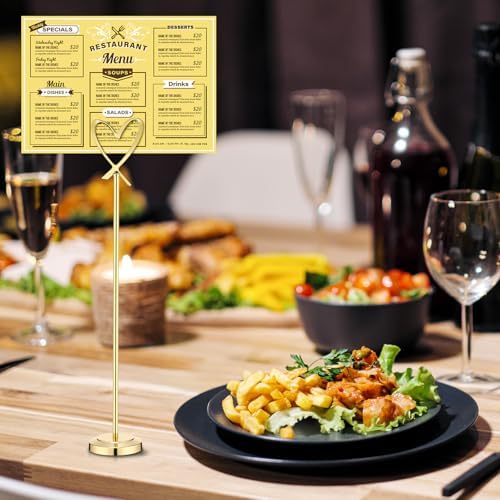 Kosiz 12 Pcs Gold Heart Table Number Holders