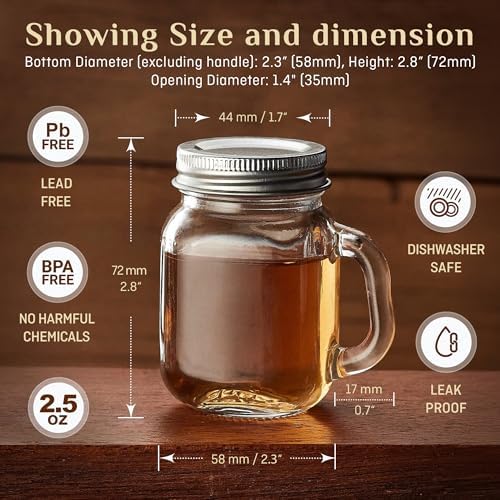 25 Oz Small Mason Jars with Lids 10 Pack