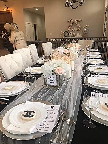 Pearl Tablecloths Wedding Table Runner Veil Decor