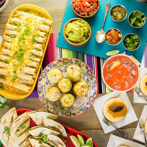 Preboun 6 Pcs Plastic Mexican Table Runner Fiesta Decor