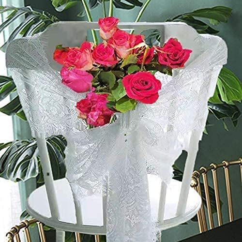 120x14in White Lace Table Runner for Boho Weddings