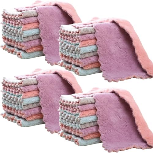 32 Pack Microfiber Dish Towels Ultra Absorbent Non-Stick Kitchen Cloths