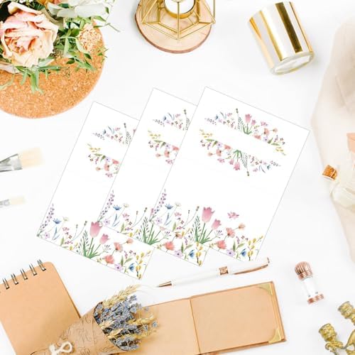 50 Pcs Floral Place Cards for Wedding and Party
