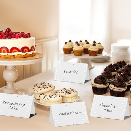 50Pcs Silver Place Cards for Wedding and Event Tables