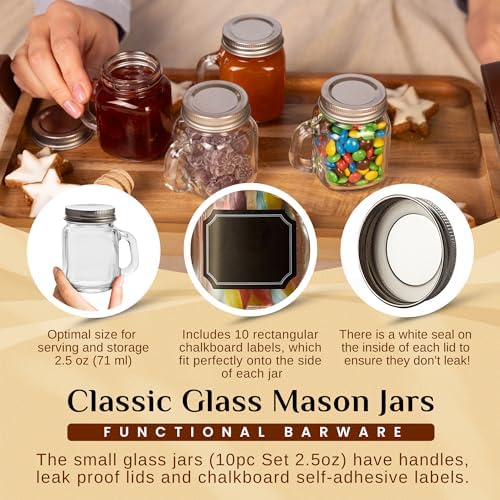 25 Oz Small Mason Jars with Lids 10 Pack