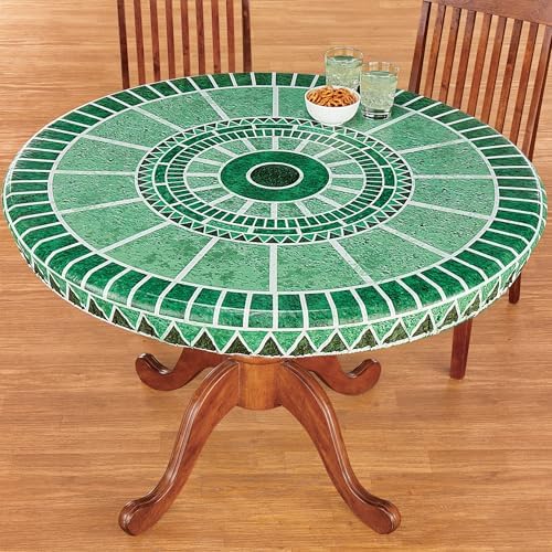 Collections Etc Stretch Fit Mosaic Table Cover