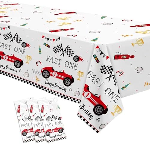 Fast One Birthday Decorations Tablecloth - 3 Pack 86in x 55in