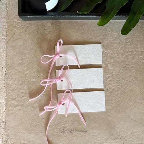50 Pcs Place Cards with Velvet Ribbons for Weddings and Parties