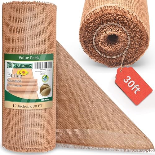 FIBEUSION Stiff Burlap Roll 12 Inch x 30 Feet